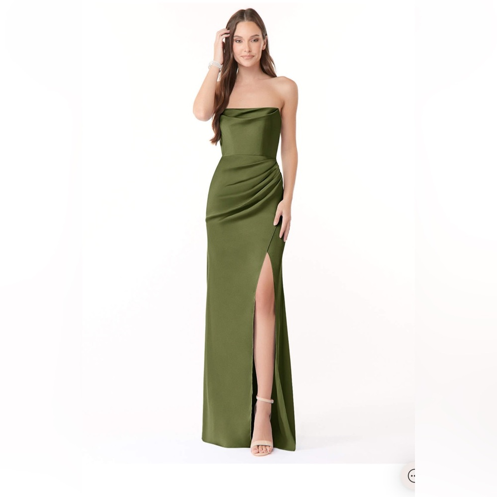 Azazie Olive Green Bridesmaid Dress